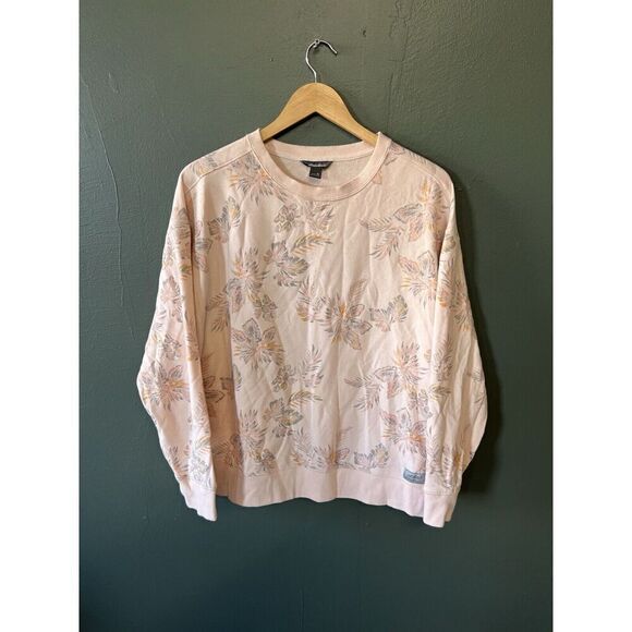 Eddie Bauer Womens Brown Floral Pattern Long Sleeve Pullover Sweatshirt Size XL - Picture 1 of 2